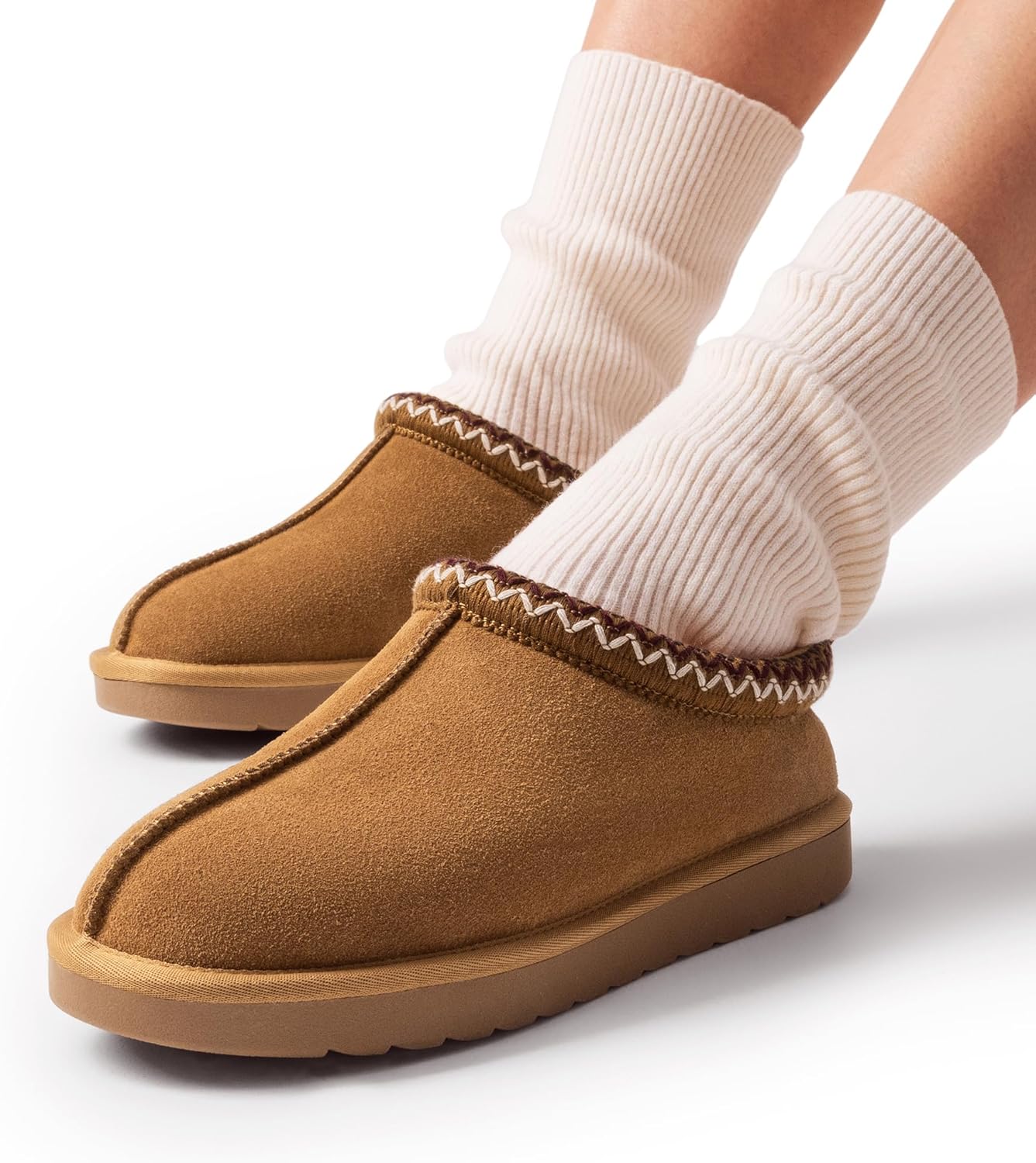 Women's Fuzzy Cozy Slippers Genuine Suede Indoor Outdoor Fluffy Home Comfy Winter Slip On Cute Warm Memory Foam Furry Shoes FuzzyEasy - Image 8