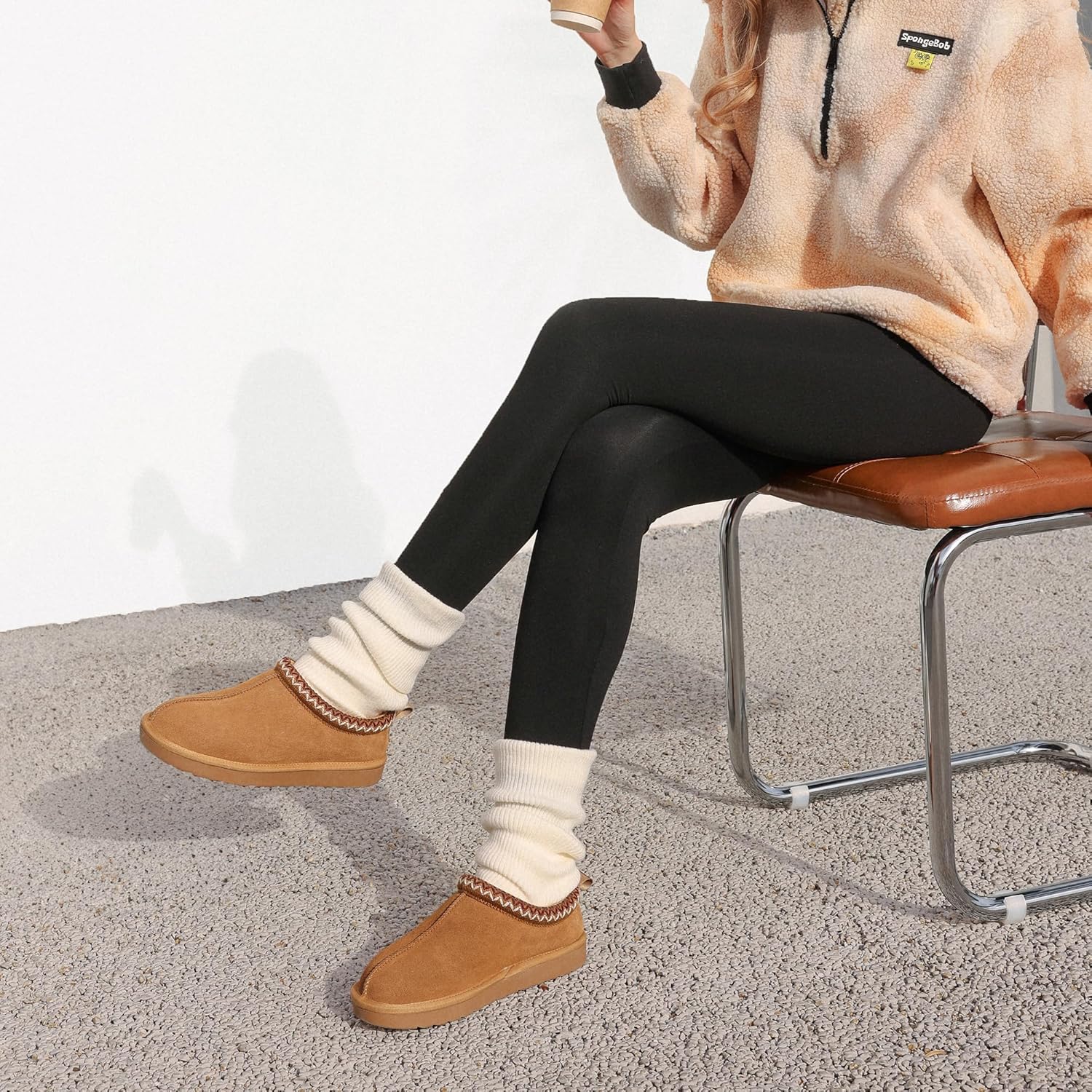 Women's Fuzzy Cozy Slippers Genuine Suede Indoor Outdoor Fluffy Home Comfy Winter Slip On Cute Warm Memory Foam Furry Shoes FuzzyEasy - Image 9
