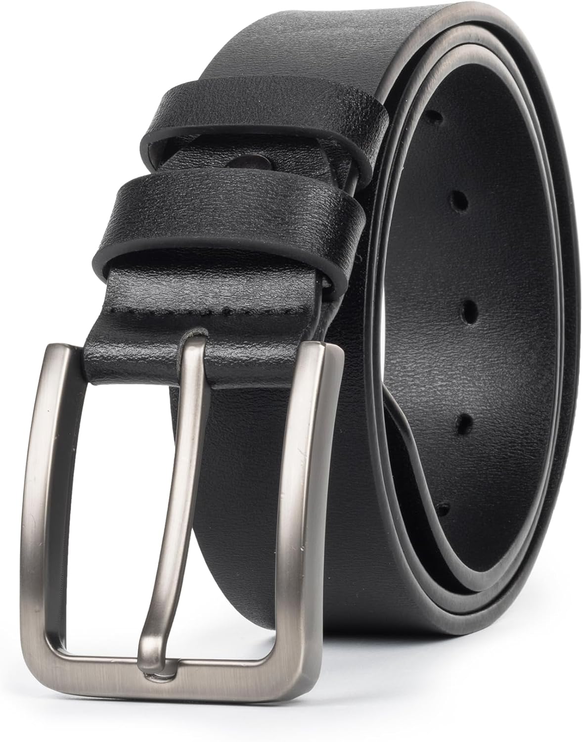 Mens Casual-Leather-Belt Classic-Adjustable Genuine-Leather Waist Strap Every Day Jeans Belts