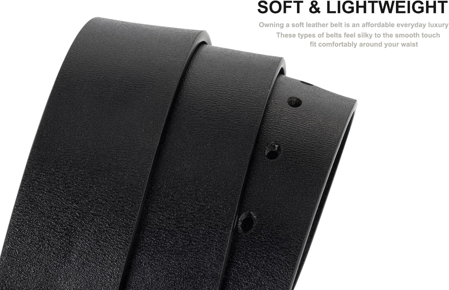 Mens Casual-Leather-Belt Classic-Adjustable Genuine-Leather Waist Strap Every Day Jeans Belts - Image 4