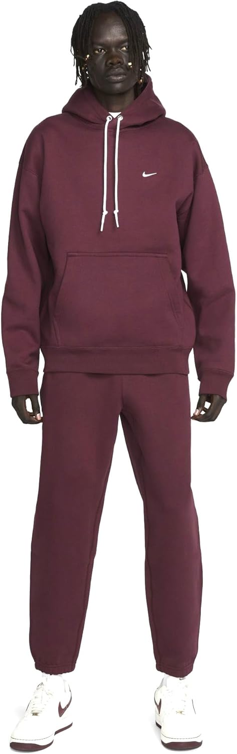 Sportswear Solo Swoosh Men's Fleece Pullover Hoodie (US, Alpha, XX-Large, Regular, Regular, Night Maroon/White)