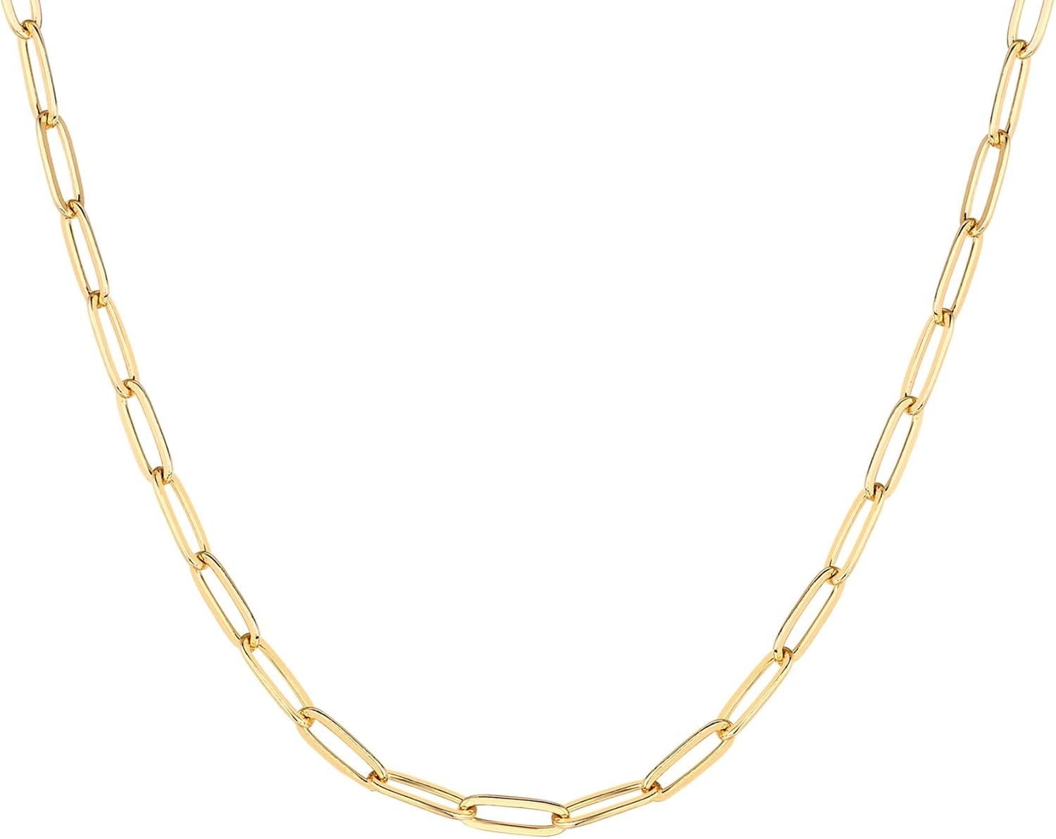 14K Gold Plated Paperclip Chain Necklaces for Women | Gold Chain Necklace | Adjustable Link Chain Necklaces