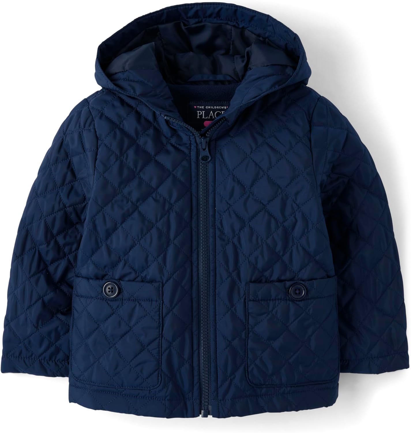 Baby Girl's and Toddler Zip Up Quilted Hooded Jacket